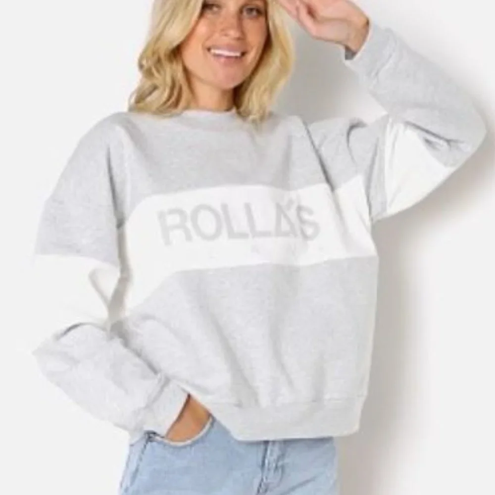 Rollas - Split Logo Sweater Grey Marle - Picture 1 of 7